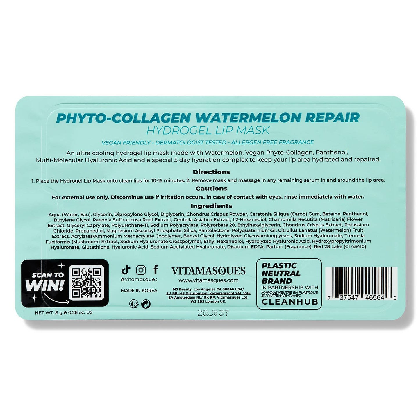 Collagen Watermelon Hydrogel Lip Mask 🍉
