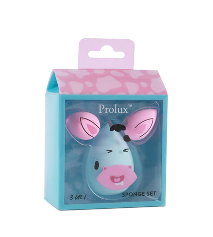 3 in 1 Cow Makeup Sponge Set for Liquid, Cream & Powder