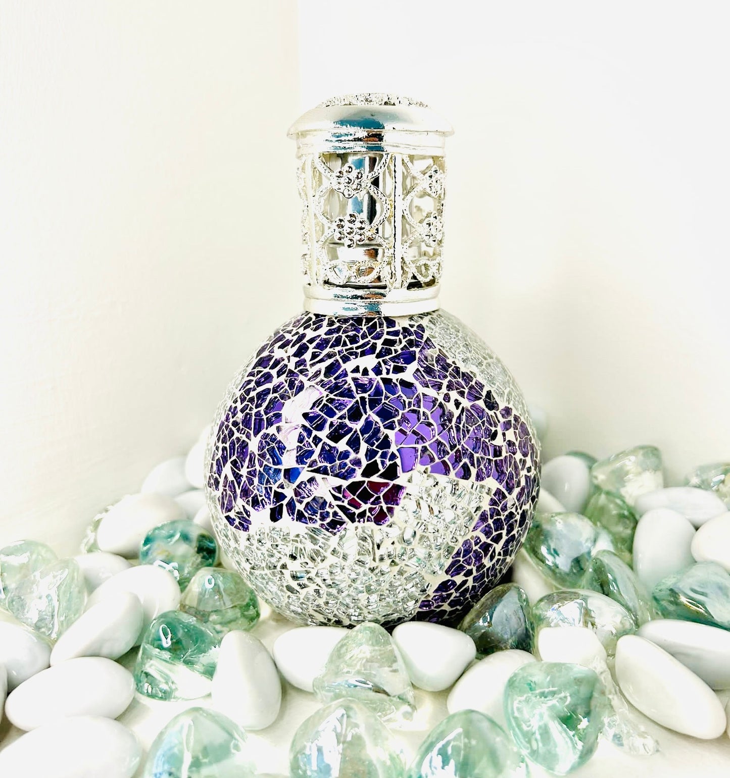 Fragrance Lamp - Purple & Silver