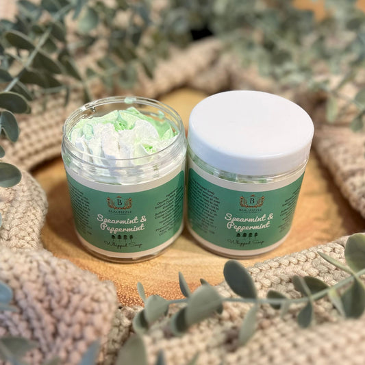 Spearmint & Peppermint whipped soap 150g