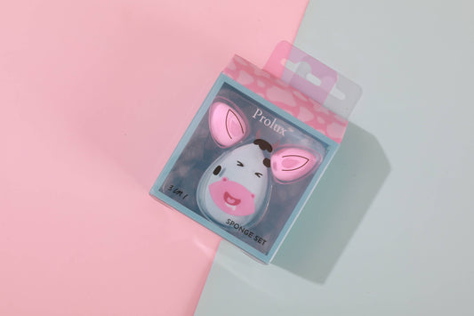 3 in 1 Cow Makeup Sponge Set for Liquid, Cream & Powder
